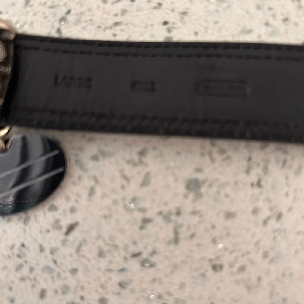NEW COACH BLACK SIGNATURE LEATHER DOG COLLAR monogram leather/canvas Collar-L - Picture 5 of 5